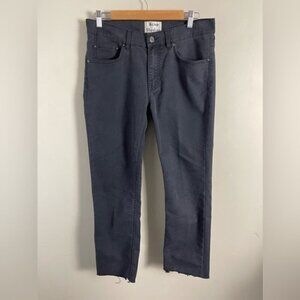 Acne Studios black medium rise raw hem ankle length jeans size 32 stretch